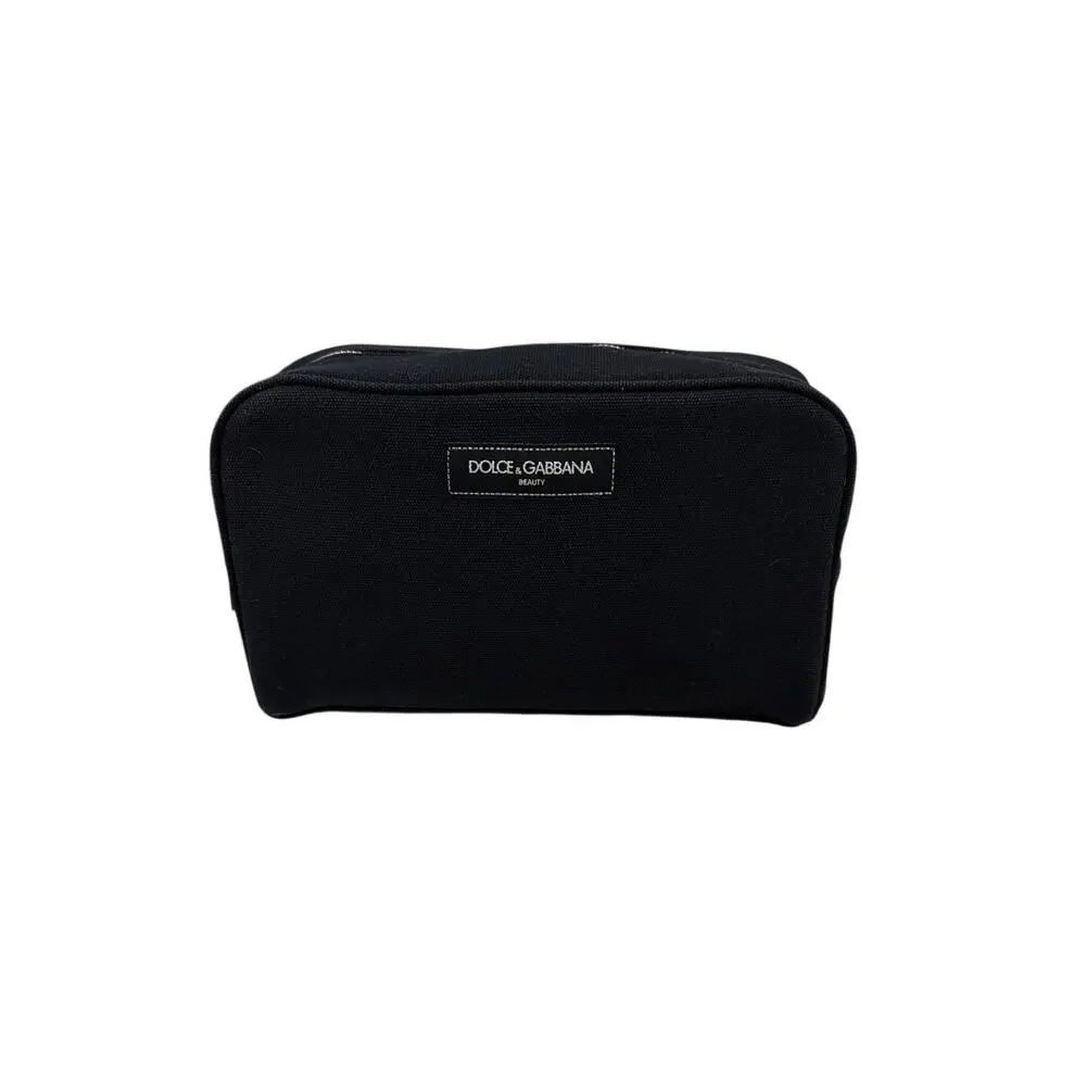 Dolce & Gabbana Beauty Black Cosmetic Toiletry Canvas Zipper Bag